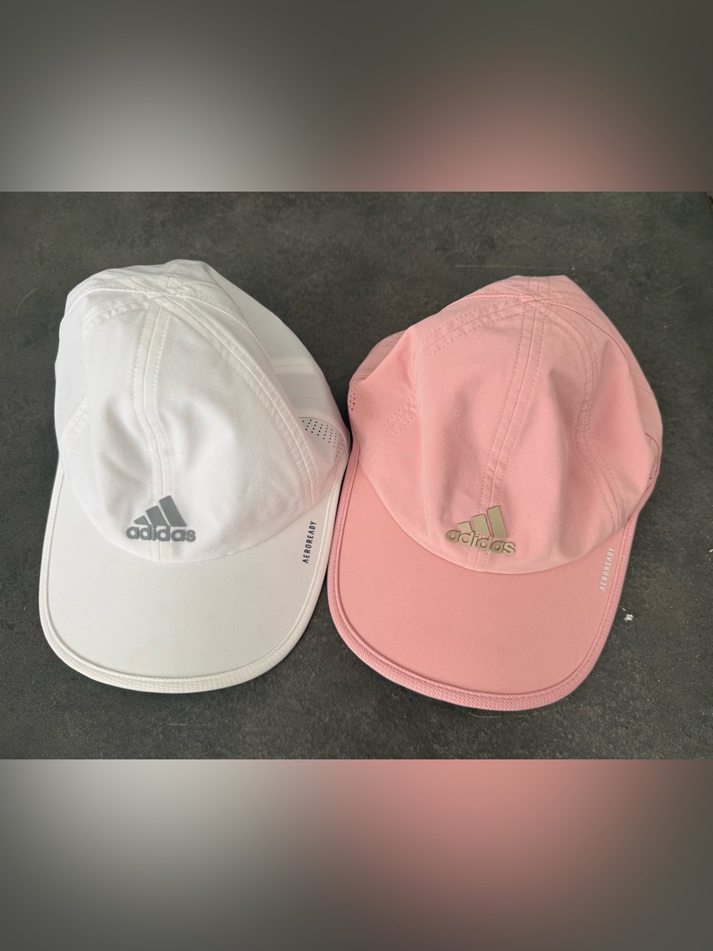 adidas Aeroready Cap Pink and White Adjustable Strap Lightweight (Set of 2)